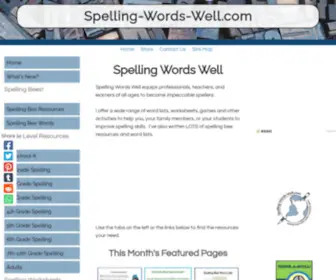 Spelling-Words-Well.com(Spelling Words Well) Screenshot