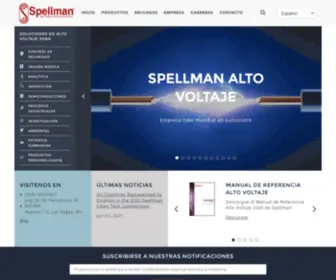 Spellmanhv.mx(Fuente de alimentación de alto voltaje) Screenshot