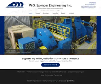 Spencerengineering.com(Ontario, Mechanical Electrical Engineering for Hoisting & Shaft Applications) Screenshot