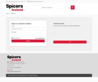 Spicervision.net( Spicers Ireland) Screenshot