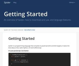 Spiderlang.org(Spider is a programming language) Screenshot