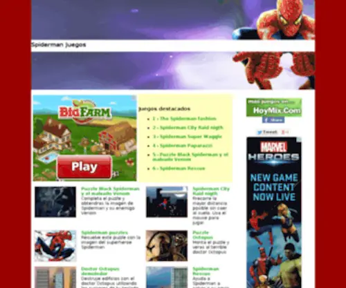 Spidermanjuegos.net(Spiderman Juegos) Screenshot