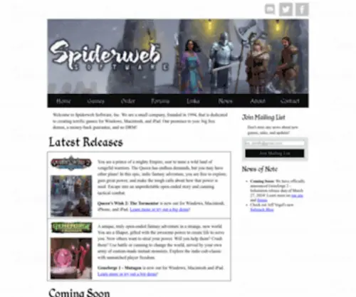 Spidweb.com(Spiderweb Software Inc) Screenshot