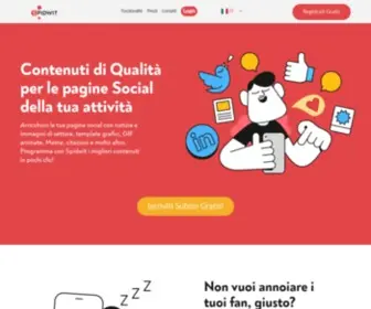 Spidwit.com(Scopri e pubblica contenuti di qualità per Social Media) Screenshot