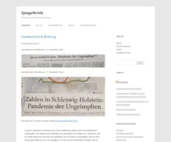 Spiegelkritik.de(Notizen zum deutschen Journalismus) Screenshot