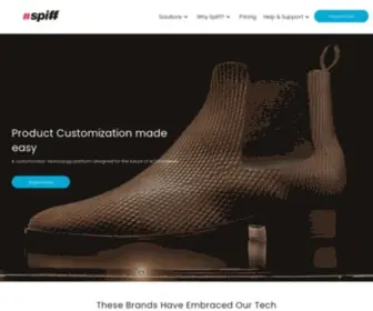 Spiff3D.com(3D Product Customization Software for eCommerce Retail) Screenshot