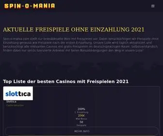 Spin-O-Mania.com(Freispiele ohne EinzahlungGratis Spins bei Anmeldung) Screenshot