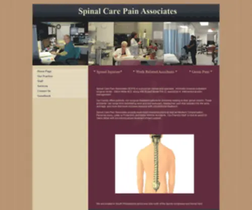 Spinalcarepainassociates.com(Home Page) Screenshot