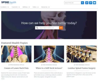 Spine-Health.com(Trusted Information on Back Pain and Neck Pain) Screenshot