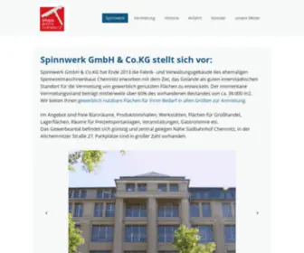 Spinnwerk.net(Auf dieser Webseite finden Sie günstige Mietangebote für Gewerbeimmobilien aller Art in Chemnitz) Screenshot