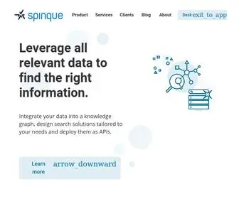 Spinque.com(Leverage all relevant data to find the right information) Screenshot