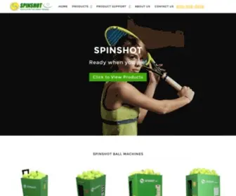 Spinshotsports.com(Spinshot Tennis Ball Machines) Screenshot
