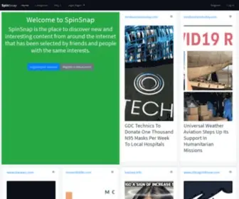 Spinsnap.com(SpinSnap is the place to discover new and interesting content from around the internet that has been selected by friends and people with the same interests) Screenshot