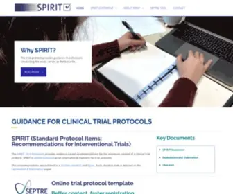 Spirit-Statement.org(Guidance for clinical trial protocols) Screenshot