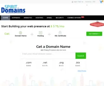 SpiritDomains.com(Domain names & web hosting company) Screenshot
