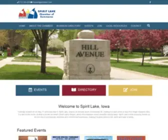 Spiritlakecc.com(Spirit Lake Iowa Chamber) Screenshot