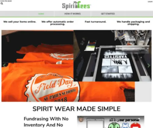 Spirittees.com(Home Products) Screenshot