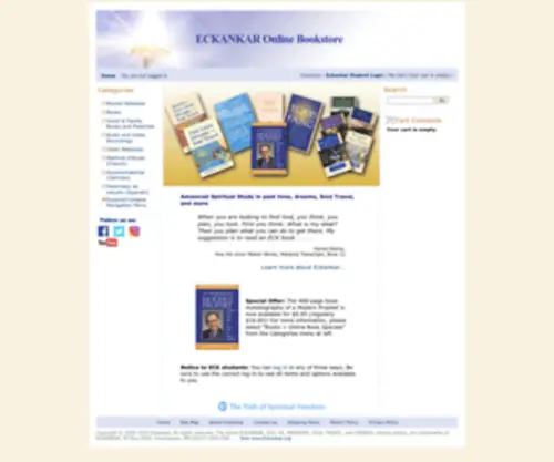 Spiritualbooks.info(Eckankar Online Bookstore) Screenshot