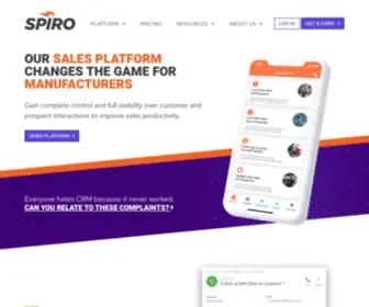 Spirohq.com(Spiro is on a mission to kill CRM. The Spiro proactive relationship management platform) Screenshot