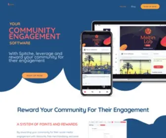 Spitche.com(Leverage and reward your community’s loyalty and engagement on Facebook and Instagram) Screenshot