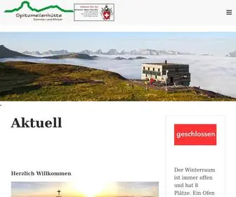 Spitzmeilenhuette.ch(Aktuelles / status hütte (offen/geschlossen)) Screenshot