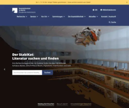 SPK-Berlin.de(Staatsbibliothek zu Berlin) Screenshot