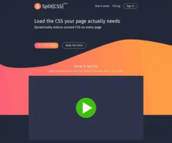 Splitcss.com(Reduce the amount of unused CSS rules for all of your pages) Screenshot