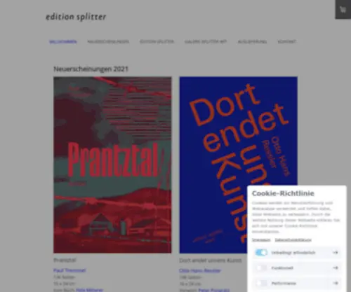 Splitter.co.at(NEUERSCHEINUNGEN 2021 &Edition Splitter Wien) Screenshot
