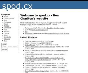 Spod.cx(Ben Charlton's website) Screenshot