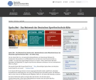Spoho.net(Das Netzwerk der Deutschen Sporthochschule Köln) Screenshot