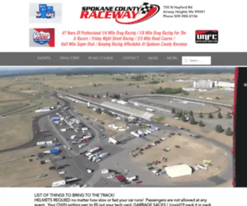 Spokanecountyraceway.com(Spokane County Raceway) Screenshot