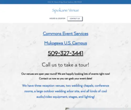 Spokanevenue.com(Spokane Venue Services) Screenshot