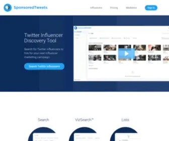 Sponsoredtweets.com(Twitter influencer discovery tool for marketers) Screenshot