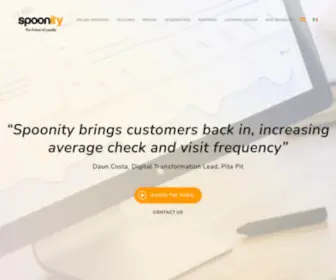 Spoonity.com(The Future of Customer Loyalty for QSRs) Screenshot