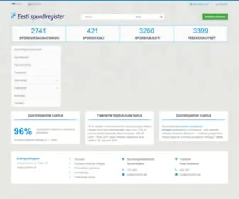 Spordiregister.ee(Avaleht) Screenshot