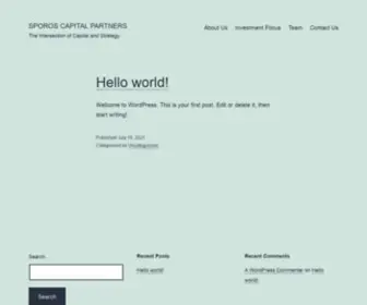 Sporoscapitalpartners.com(The Intersection of Capital and Strategy) Screenshot
