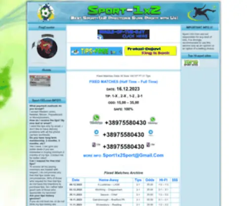 Sport-1X2.com Screenshot
