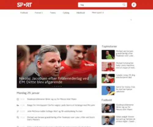 Sport.dk(Seneste nyheder fra sportens verden) Screenshot