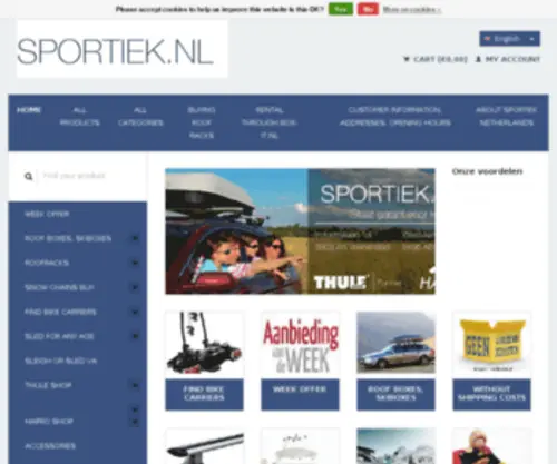 Sportiek.nl(Sportiek is de specialist voor dakkoffer) Screenshot