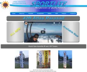 Sportliteparasails.com(Manufacturer of Quality Parasails and Parasailing Equipment) Screenshot