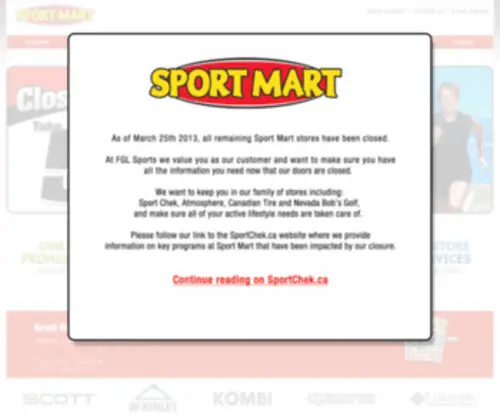 Sportmart.ca(Sport Mart is Canada's Sporting Goods Store) Screenshot