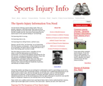 Sports-Injury-Info.com(Sports Injury Info) Screenshot