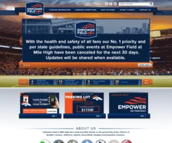 Sportsauthorityfieldatmilehigh.com(Empower Field at Mile High) Screenshot