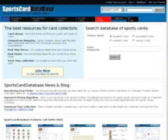 Sportscarddatabase.com(Free Real Time Price Guide and Collector Tools) Screenshot
