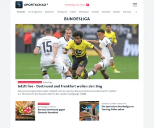 Sportschau.de(Sport-News, Live-Ticker, Videos, Ergebnisse und Tabellen) Screenshot