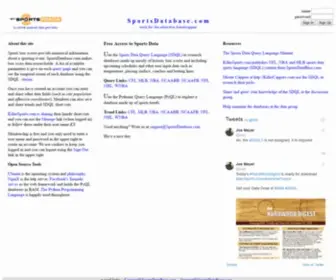 Sportsdatabase.com Screenshot