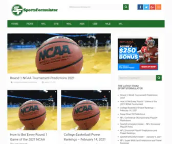 Sportsformulator.com(Data Driven Sports Predictions) Screenshot