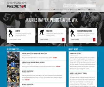 Sportsinjurypredictor.com(NFL Injury history) Screenshot