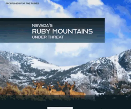 Sportsmenfortherubies.com(Protect Nevada's Ruby Mountain range and preserve your outdoor heritage) Screenshot