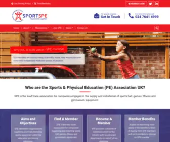 Sportspe.org.uk(PE is the lead trade association) Screenshot